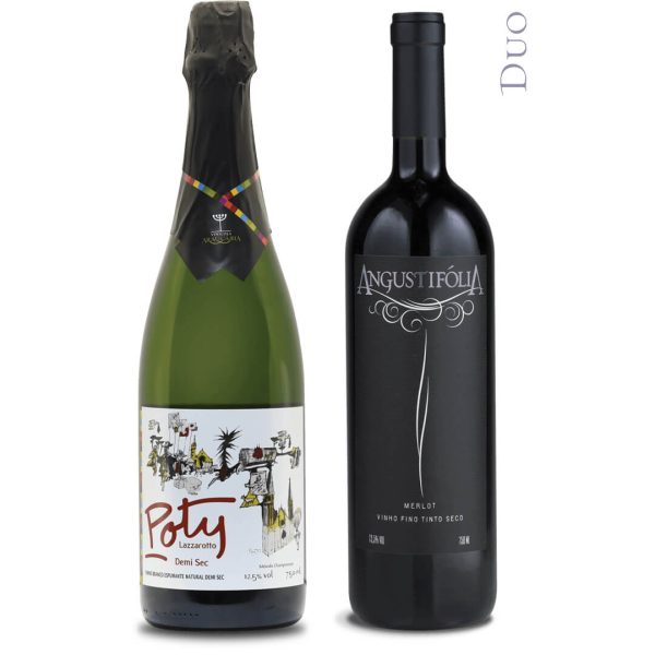 Duo Espumante Poty Demi-Sec e Angustifólia Merlot